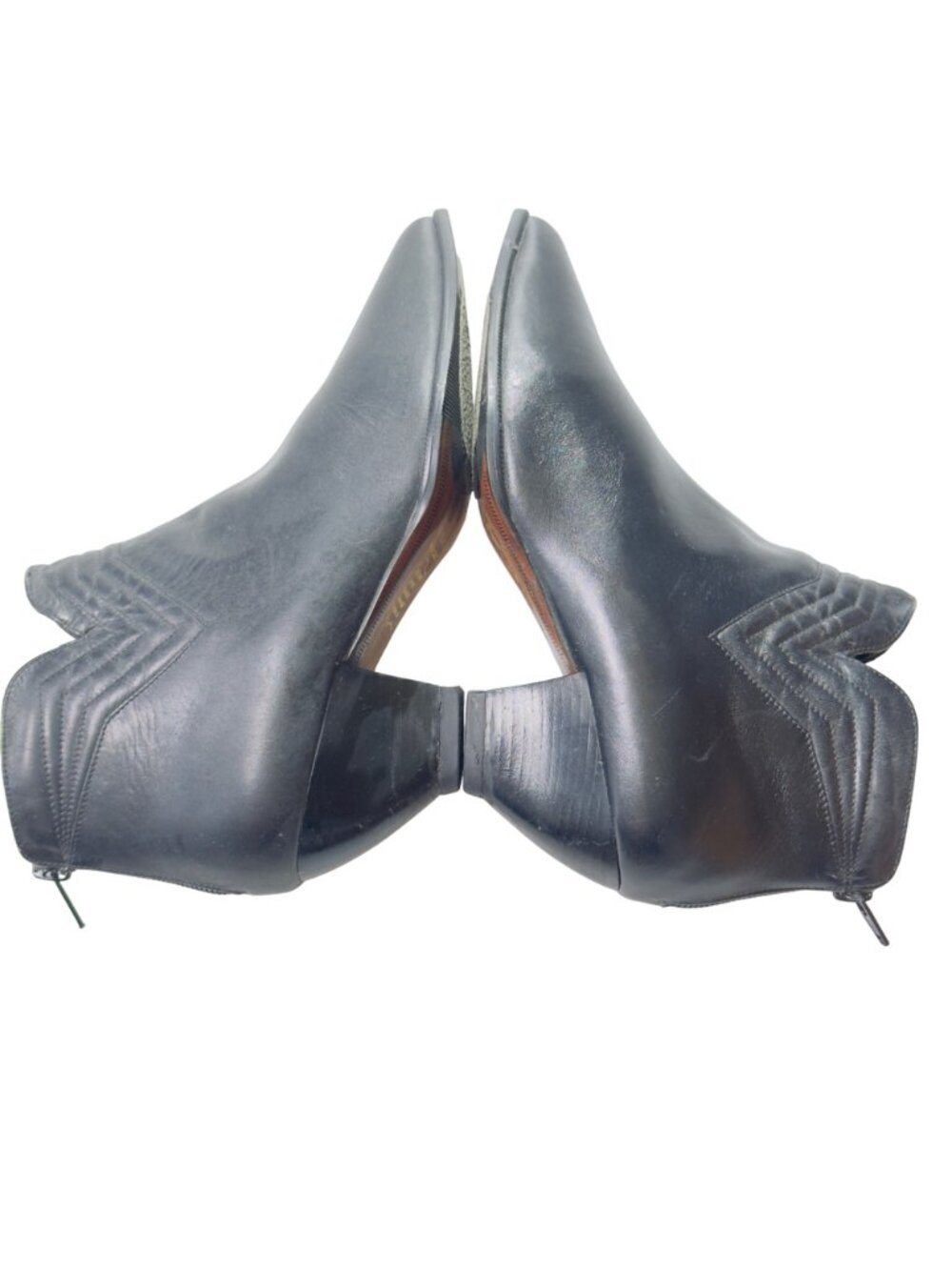 AMANDA SMITH Women's Black Leather Ankle Boots Sz 7.5M Made In Brazil - Picture 6 of 10